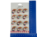 Set 12 Brose Martisor pentru Copii, Jolie, Model Unicorn Curcubeu, cu Mesaj Crede in Magia Martisorului, Multicolor