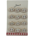 Set 12 Brose Martisor pentru Copii, Jolie, Model Norisor, Alb