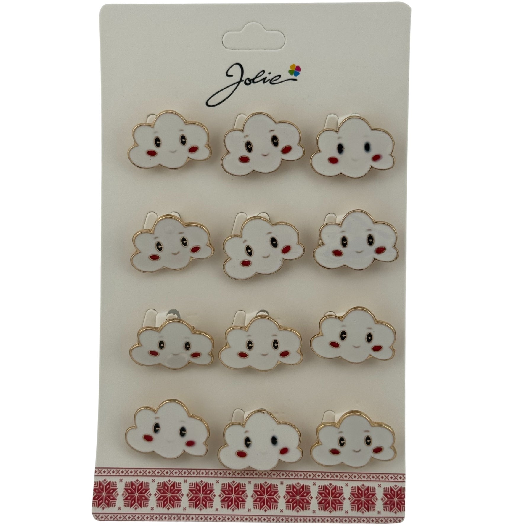 Set 12 Brose Martisor pentru Copii, Jolie, Model Norisor, Alb