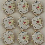 Set 12 Brose Martisor pentru Copii, Jolie, Model Oita Dansatoare, Alb