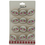 Set 12 Brose Martisor pentru Copii, Jolie, Model Oita, Alb