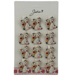 Set 12 Brose Martisor pentru Copii, Jolie, Model Pisica, Alb
