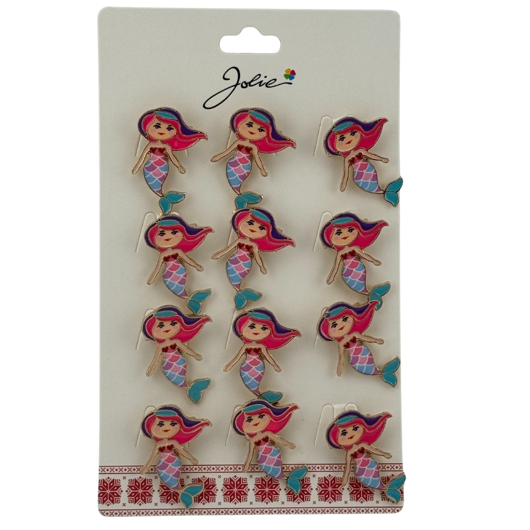 Set 12 Brose Martisor pentru Copii, Jolie, Model Sirena, Multicolor