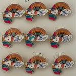 Set 12 Brose Martisor pentru Copii, Jolie, Model Unicorn Curcubeu, cu Mesaj Crede in Magia Martisorului, Multicolor