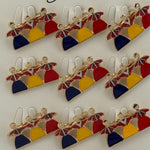 Set 12 Brose Martisor Primavara, Jolie, Model Trei Fete Tricolor Hora, Multicolor