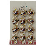 Set 12 Brose Martisor Primavara, Jolie, Model Albina Alba cu Inimi Colorate, Multicolor
