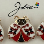Set 12 Brose Martisor Primavara, Jolie, Model Buburuza cu Motiv Traditional