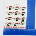 Brose Martisor, Jolie, Set 12 Bucati, Buburuza Cu Trifoi, Metal, 3 cm, Multicolor