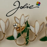 Set 12 Brose Martisor Primavara, Jolie, Model Buchet Ghiocei cu Piatra