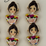Set 12 Brose Martisor Primavara, Jolie, Model Fata, Mesaj Cea Mai Scumpa Mama, Multicolor