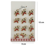 Set 12 Brose Martisor Primavara Cosar, Jolie, Brose din Metal, Aspect Lacuit, 2 x 2,5 cm per Unitate, Auriu cu Rosu