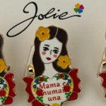 Set 12 Brose Martisor Primavara, Jolie, Model Fata, Mesaj Mama e Numai Una, Multicolor