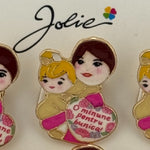 Set 12 Brose Martisor Primavara, Jolie, Model Femeie si Copil, cu Mesaj O Minune Pentru Bunica, Multicolor