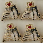 Set 12 Brose Martisor Primavara, Jolie, Model Cuplu de Pisici