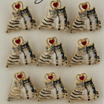 Set 12 Brose Martisor Primavara, Jolie, Model Cuplu de Pisici