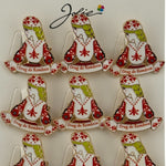 Set 12 Brose Martisor Primavara, Jolie, Model Fata, Mesaj Drag de Romania, Multicolor