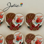 Set 12 Brose Martisor Primavara, Jolie, Model Fata, Mesaj Din Toata Inima, Multicolor
