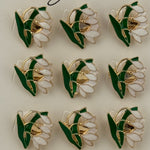 Set 12 Brose Martisor Primavara, Jolie, Model Ghiocei, Verde Alb