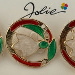 Set 12 Brose Martisor Primavara, Jolie, Model Ghiocel in Cerc, Multicolor