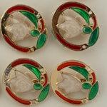 Set 12 Brose Martisor Primavara, Jolie, Model Ghiocel in Cerc, Multicolor
