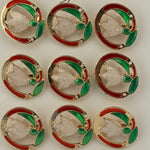 Set 12 Brose Martisor Primavara, Jolie, Model Ghiocel in Cerc, Multicolor