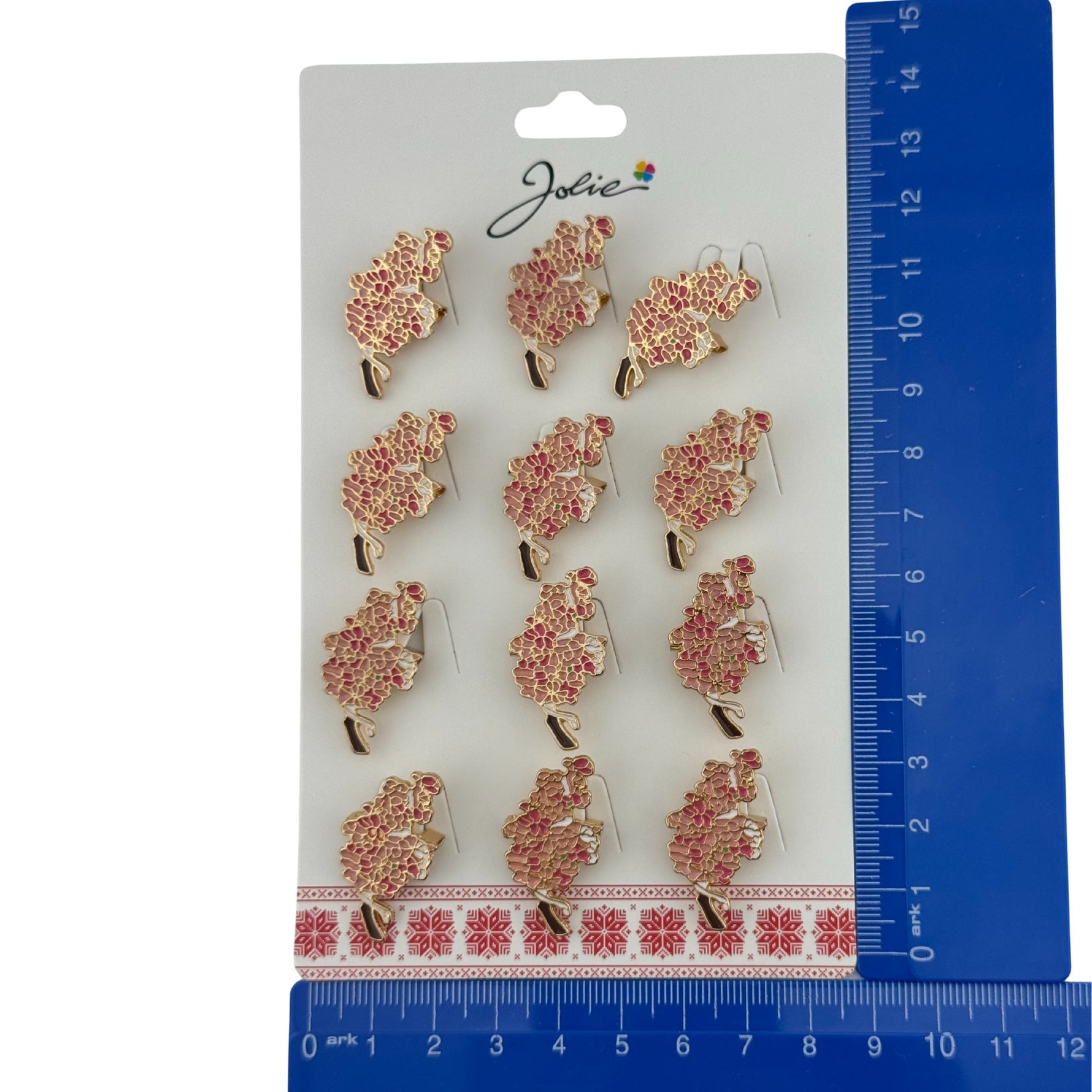 Set 12 Brose Martisor Primavara, Jolie, Model Buchet de Flori Roz