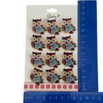 Set 12 Brose Martisor Primavara, Jolie, Model Bufnita, cu Mesaj Sotia Mea Iubita, Multicolor