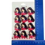 Set 12 Brose Martisor Primavara, Jolie, Model Fata, cu Mesaj Love You Nasa, Multicolor
