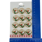 Set 12 Brose Martisor Primavara, Jolie, Model Ghiocel cu Buburuza in Cerc