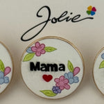 Set 12 Brose Martisor Primavara, Jolie, Model Rotund cu Flori, Mesaj Mama, Multicolor
