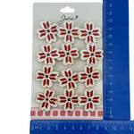 Set 12 Brose Martisor Primavara, Jolie, Model Trifoi cu Motiv Traditional Rosu