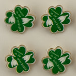 Set 12 Brose Martisor Primavara, Jolie, Model Trifoi cu Patru Foi, Mesaj Primeste in Dar Primavara, Verde