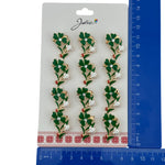 Set 12 Brose Martisor Primavara, Jolie, Model Trifoi cu Piatra in Centru si Buburuza