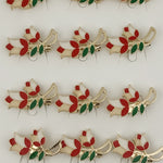 Set 12 Brose Martisor Primavara Lalele cu Motiv Traditional, Jolie, Brose din Metal, Aspect Lacuit, 2,5 x 1,5 cm per