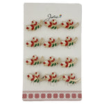Set 12 Brose Martisor Primavara Lalele cu Motiv Traditional, Jolie, Brose din Metal, Aspect Lacuit, 2,5 x 1,5 cm per