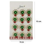 Set 12 Brose Martisor de Primavara Margareta cu Fluture si Buburuza, Jolie, Brose din Metal, Aspect Lacuit, 2,5 x 2,5