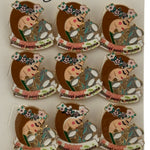 Set 12 Brose Martisor Primavara, Jolie, Model Fata, cu Mesaj Ghiocei pentru Mama, Multicolor