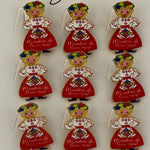 Set 12 Brose Martisor Primavara, Jolie, Model Fata, cu Mesaj Mandra de Tara Mea, Multicolor