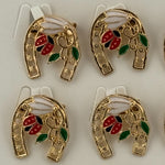 Set 12 Brose Martisor Primavara, Jolie, Model Potcoava cu Buburuza si Ghiocel