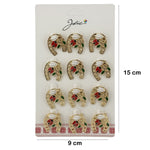 Set 12 Brose Martisor Primavara Potcoava cu Ghiocel si Buburuza, Jolie, Brose din Metal, Aspect Lacuit, 2 x 2 cm per