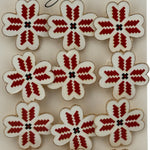 Set 12 Brose Martisor Primavara, Jolie, Model Trifoi cu Motiv Traditional Rosu