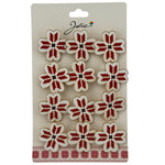 Set 12 Brose Martisor Primavara, Jolie, Model Trifoi cu Motiv Traditional Rosu