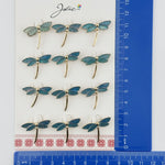Set 12 Brose Martisor Traditional, Jolie, Model Libelula, Brose din Metal, Aspect Lacuit, 2,5 x 2,5 cm per Unitate,