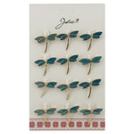 Set 12 Brose Martisor Traditional, Jolie, Model Libelula, Brose din Metal, Aspect Lacuit, 2,5 x 2,5 cm per Unitate,