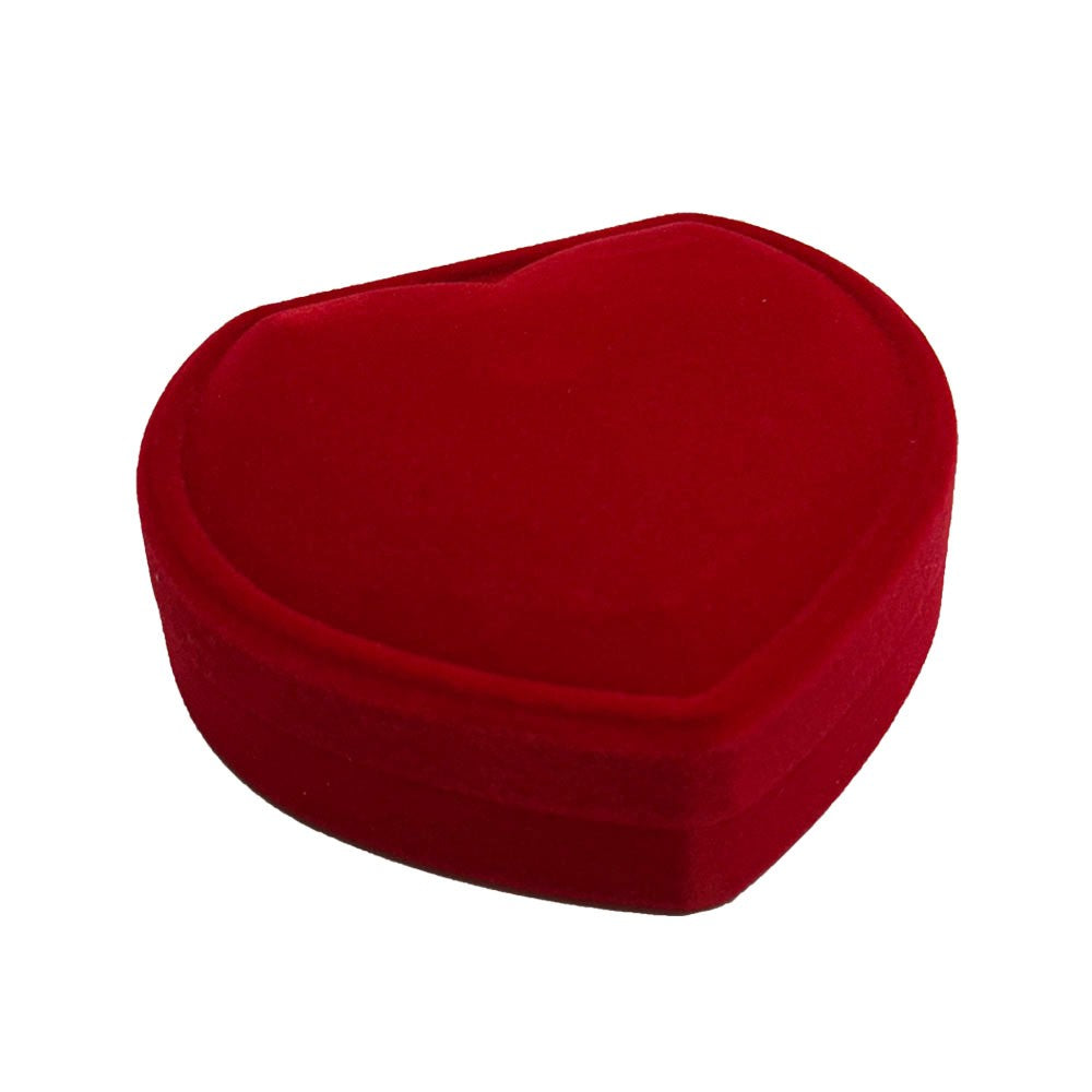 Set 12 Cutii de Bijuterii, Flippy, Forma Inima, Exterior Catifea Rosie, pentru Ocazii Speciale, Usor de Transportat,