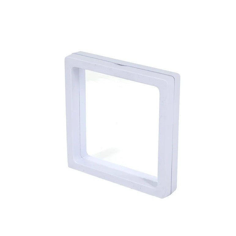 Set 12 Cutii pentru Martisoare/Brose, Flippy, Prezentare 3D, Model Alb, 8.5 x 8.5 cm, Rama Dubla de Plastic, Folie