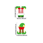 Set 12 Decoratiuni de Craciun din Lemn, Flippy, cu Snur pentru Agatare in Brad, Model Caciulite 6.3x5.2 cm si Pantaloni