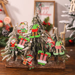 Set 12 Decoratiuni de Craciun din Lemn, Flippy, cu Snur pentru Agatare in Brad, Model Elfi Diferite Dimensiuni, 4