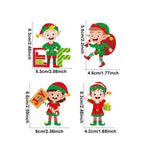 Set 12 Decoratiuni de Craciun din Lemn, Flippy, cu Snur pentru Agatare in Brad, Model Elfi Diferite Dimensiuni, 4