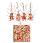 Set 12 Decoratiuni de Craciun din Lemn, Flippy, cu Snur pentru Agatare in Brad, Model Prajituri, Dimensiuni Diferite, 2